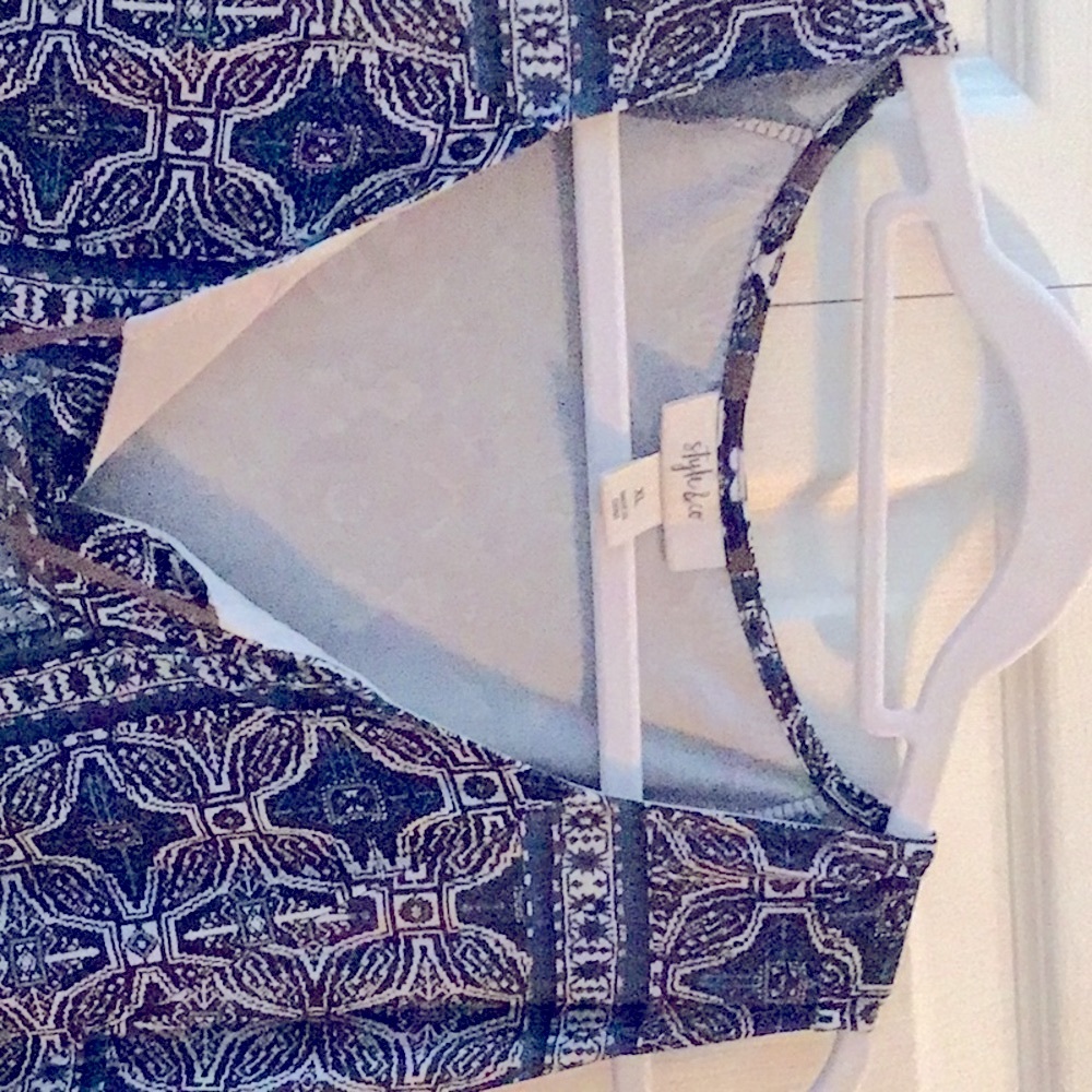 Style n Co Navy Blue Patterned Women's dress